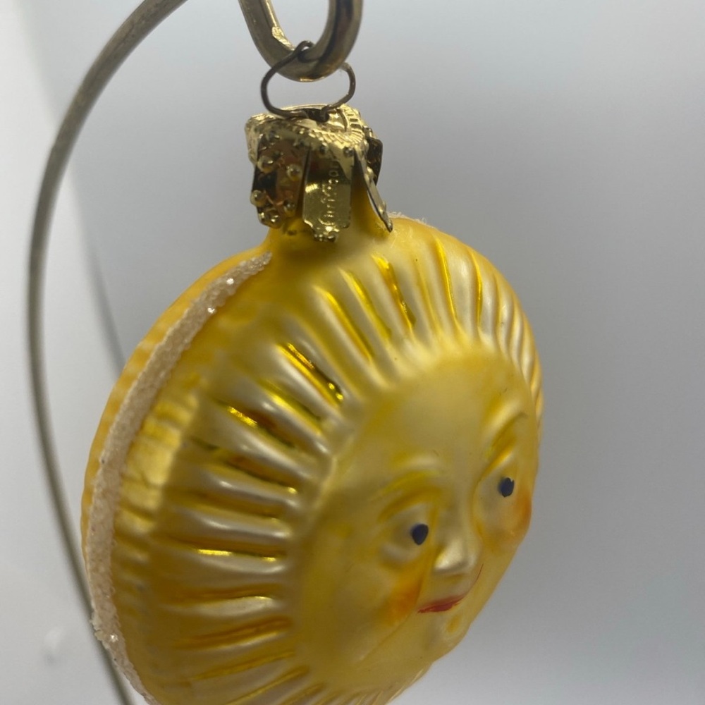 Christborn Blown Glass Sun Ornament Germany Sunny Sol Sunshine Christmas Tree - Picture 8 of 8
